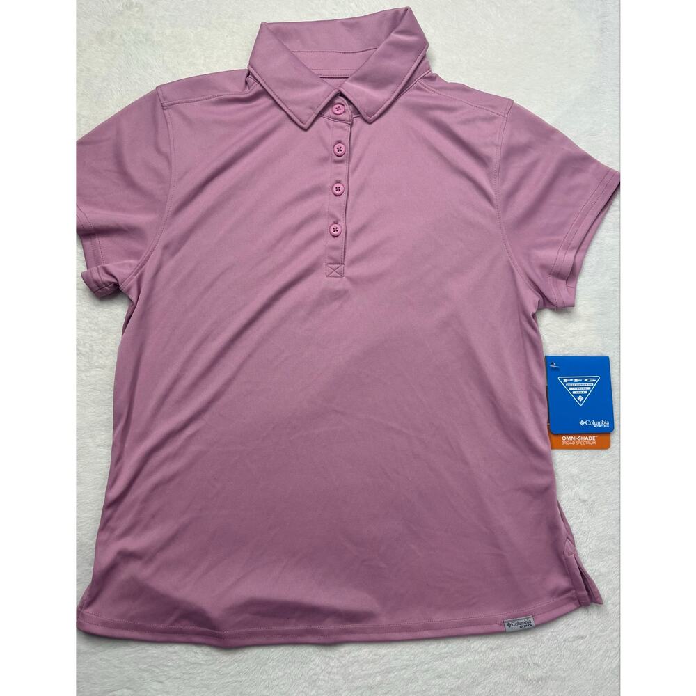 Columbia Women’s 2XL Purple SS Tidal Tee Polo Shirt  NWTs